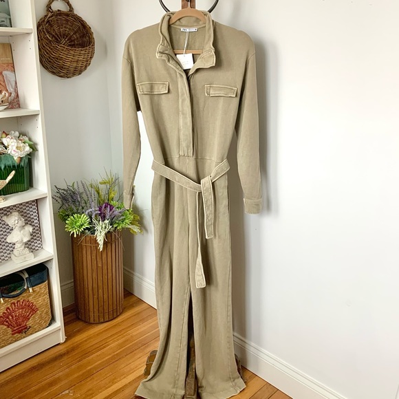 NWT Zara Washed Effect Long Jumpsuit - Picture 15 of 16